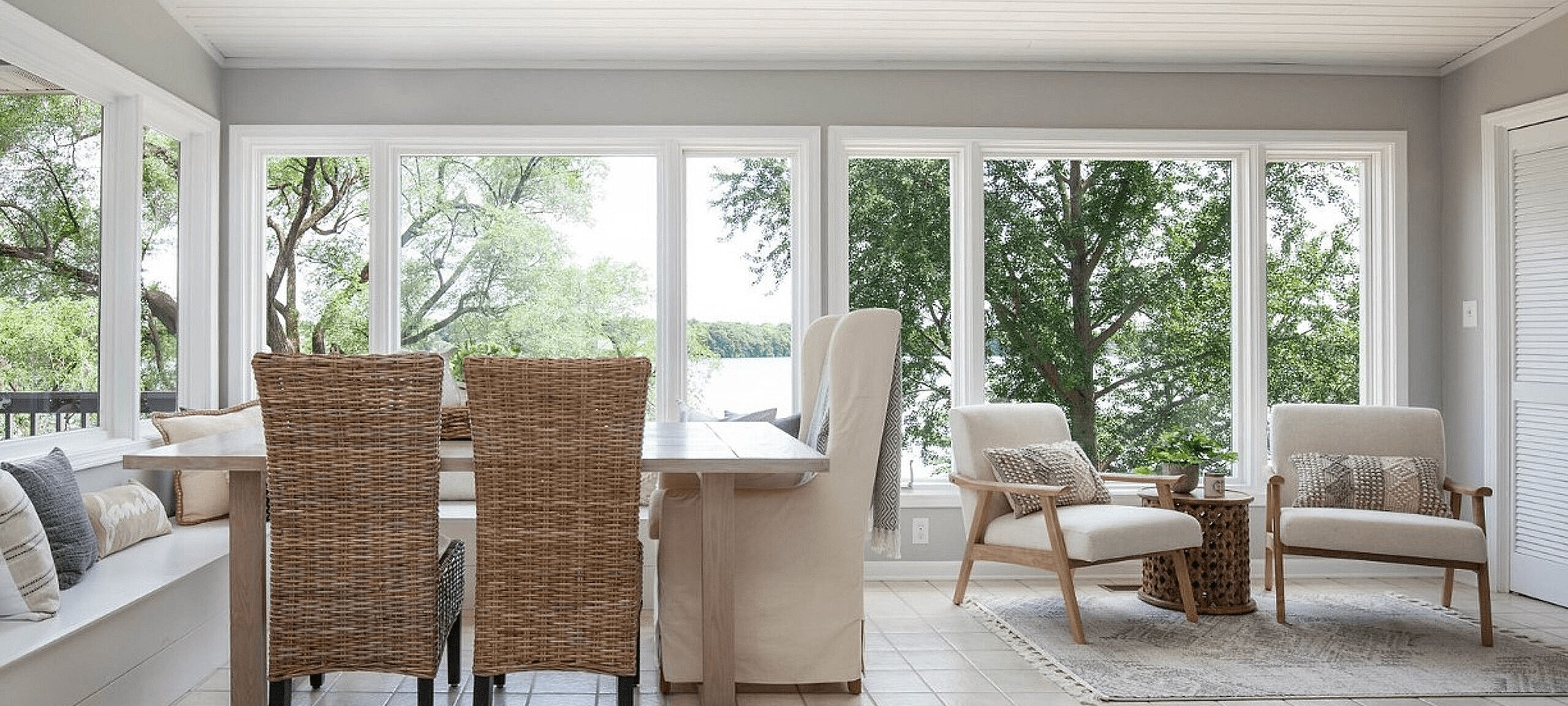 Sunroom in beautiful home, typical of Oakley, IL area